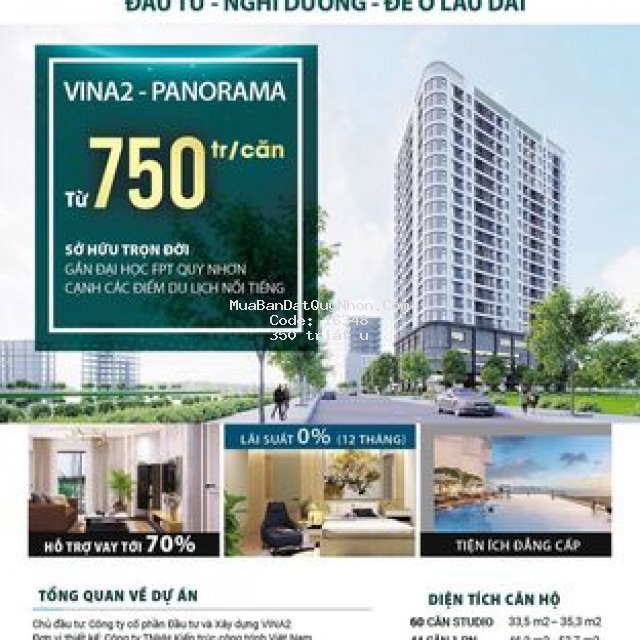 Sở hữu căn hộ view sông hà thanh chỉ với 350tr