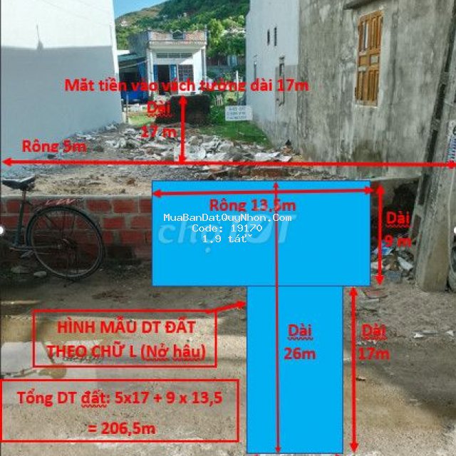 Bán đất mặt tiền đường dt. trên 200 m2