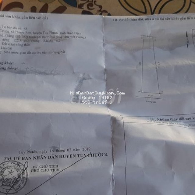 Bán đất mỹ trung, phước sơn, tuy phước bình định