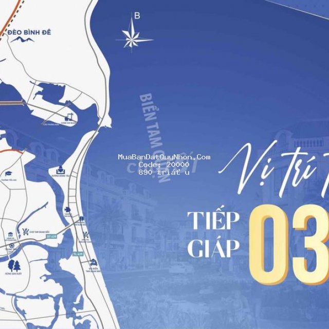Bán lô đất 100m2 - đối diện siêu thị go - 2 mặt tiền quốc lộ tam quan