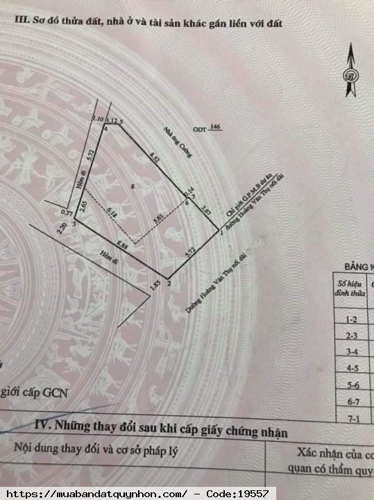 Bán nhà mặt tiền đường Hoàng văn thụ, tp Quy nhơn, gần bờ hồ Bàu sen - Diện tích 77 m 2 - Hướng đông nam - Giá:  5 tỷ 200 triệu
