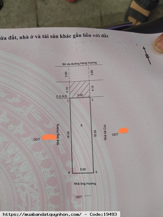 Bán nhà mặt tiền đường Hùng VƯƠNG, P NHƠN PHÚ, tp Quy Nhơn - dt 90m2 ngang 5m - hướng bắc - giá 3 tỷ 800 tr Bán nhà mặt tiền đường Hùng VƯƠNG, P NHƠN PHÚ, tp Quy Nhơn - dt 90m2 ngang 5m - hướng bắc - giá 3 tỷ 800 tr