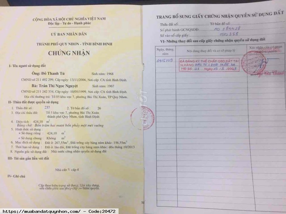 Bán nhà sổ hồng 581 âu cơ-bùi thị xuân