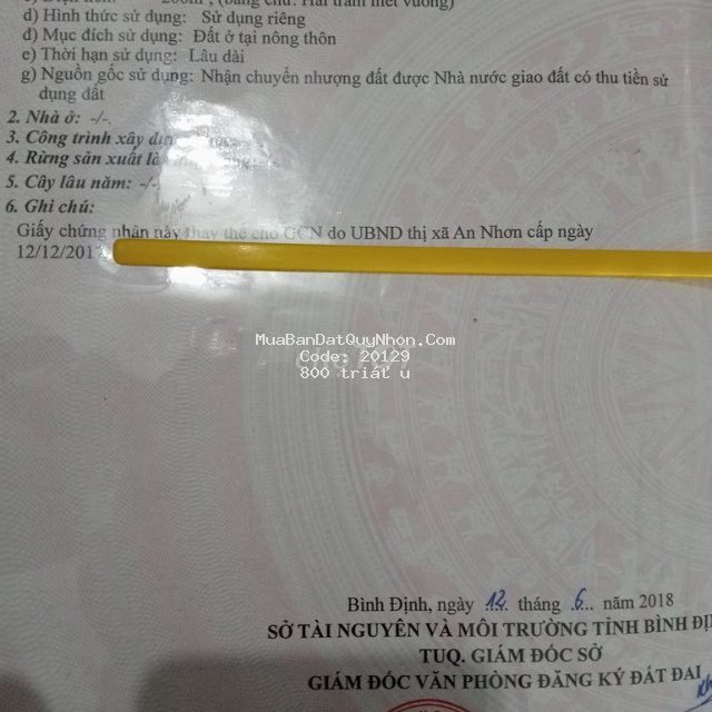 Cần bán đất gần khu công nghiệp nhơn hoà