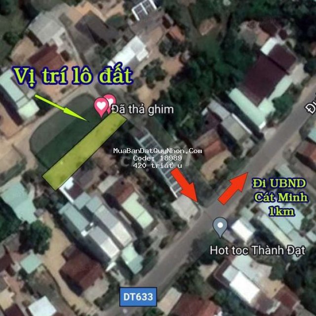 Cần bán gấp lô đất ở xã cát minh đã có sổ