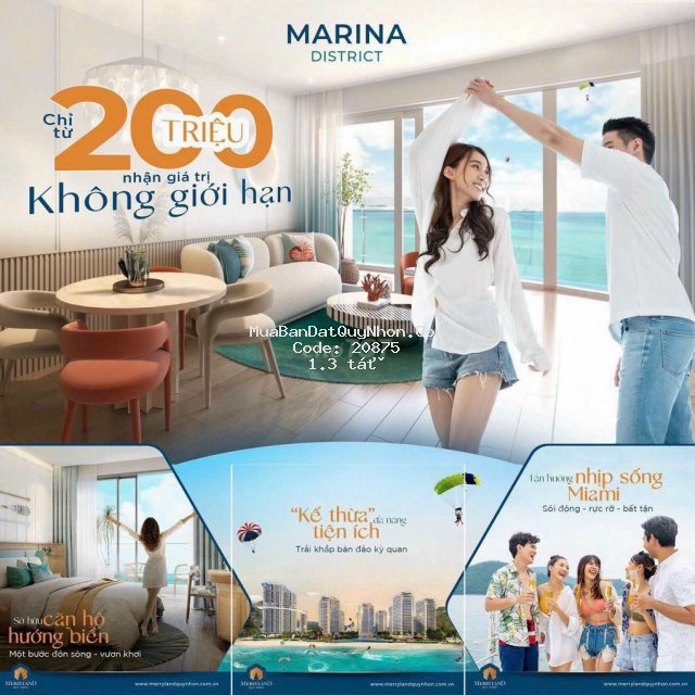 🏖 chỉ từ 1,3ty sở hữu căn hộ mặt biển merryhome - merryland quy nhơn