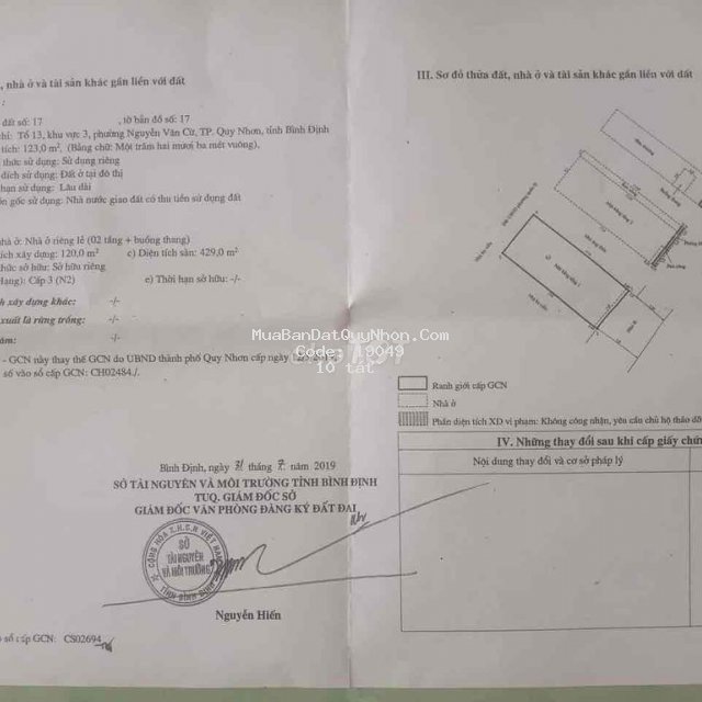 Nhà trần văn ơn cấp 3 cần bán