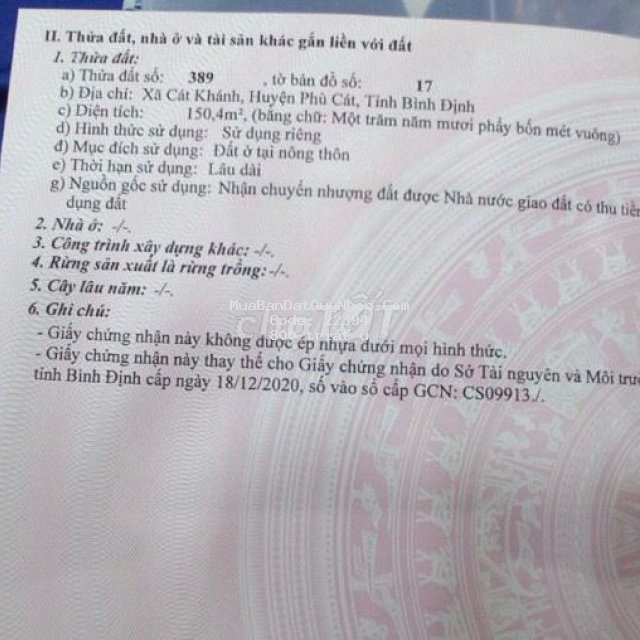 Bán đất khu thắng kiên phù cát
