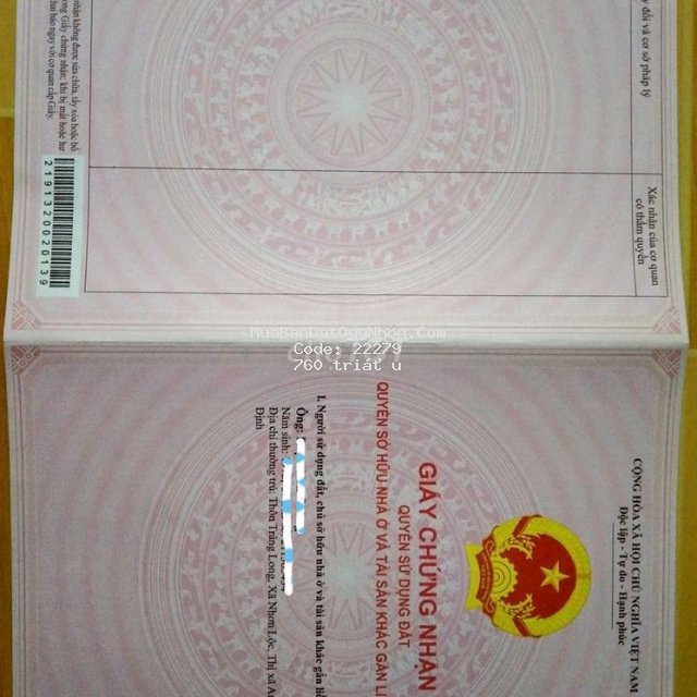 Bán đất khu thiết tràng