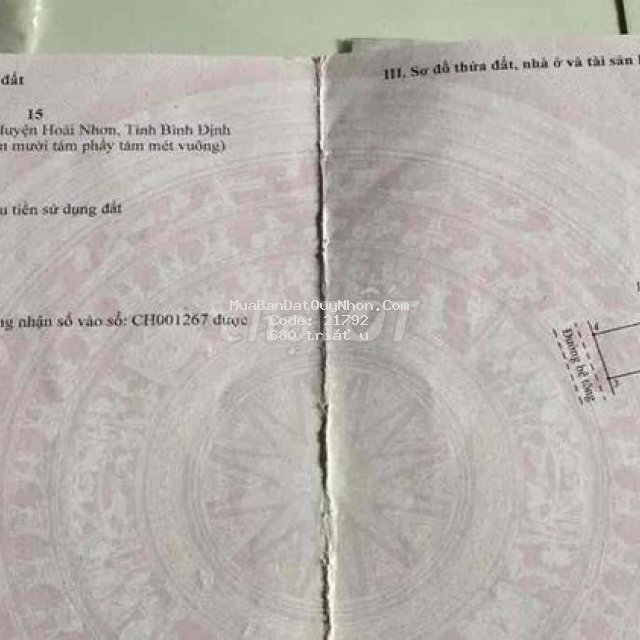 Cần bán gấp lô đất gần trường cấp 3 lý tự trọng hoài châu bắc
