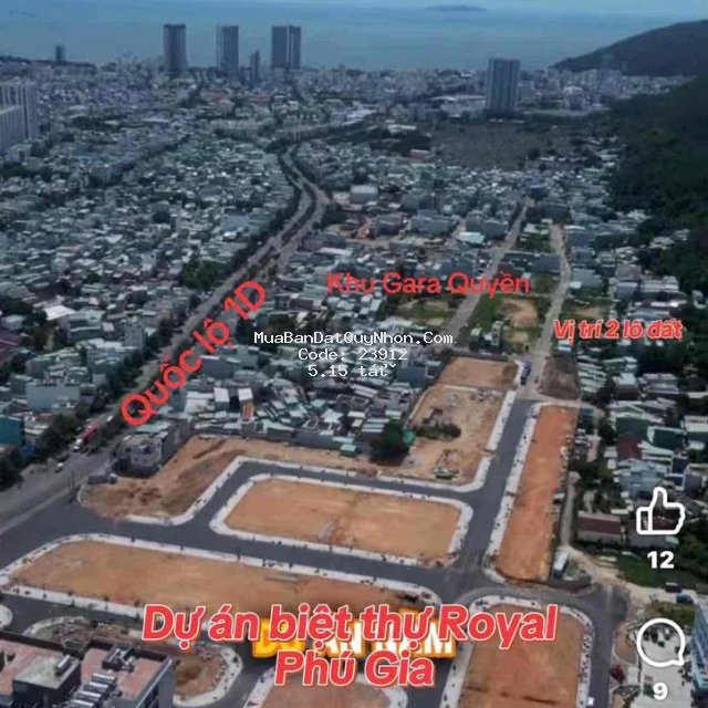 Bán 2 lô đất liền kề (160-162m2) đường a5 - khu gara quyền - quy nhơn Bán 2 lô đất liền kề (160-162m2) đường a5 - khu gara quyền - quy nhơn