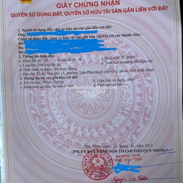 Bán nhà đường phó đức chính, tp.quy nhơn