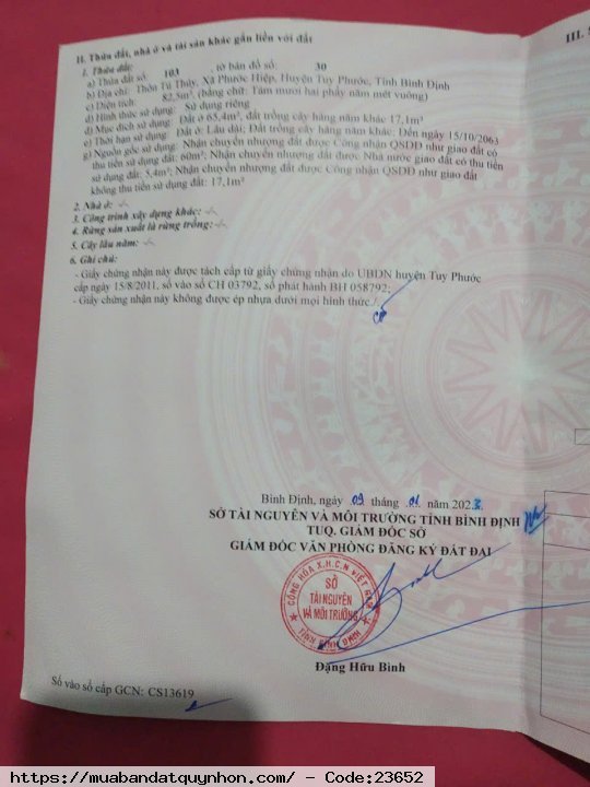 Đất nền giá mềm tại Tuy Phước, Bình Định, cần bán gấp 183.2m², hướng Tây Nam Đất nền giá mềm tại Tuy Phước, Bình Định, cần bán gấp 183.2m², hướng Tây Nam