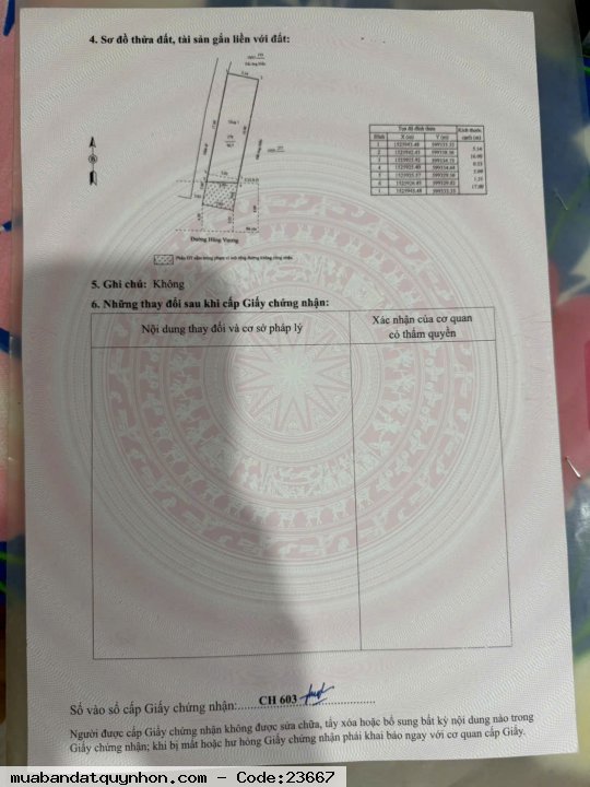 Đất thổ cư DT cấp sổ 90,7m2 ( DT sử dụng 112m2) số nhà 1032 đường Hùng Vương, P.Nhơn Phú, TP.Quy Nhơn Đất thổ cư DT cấp sổ 90,7m2 ( DT sử dụng 112m2) số nhà 1032 đường Hùng Vương, P.Nhơn Phú, TP.Quy Nhơn