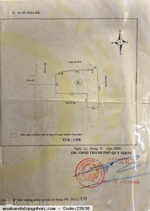 Nhà hẻm 109m2, 2PN. Cách chợ Phú Tài 100m, gần trường. Có sổ hồng.