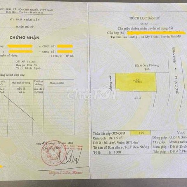 Bán đất diện tích lớn mặt tiền ql1a