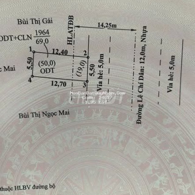 Bán đất thổ cư 69m2 gần cầu bà cô