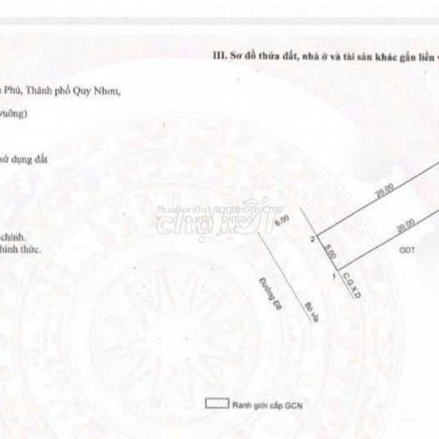 Bán lô đất khu dân cư sau lưng đại học quang trung, phường nhơn phú
