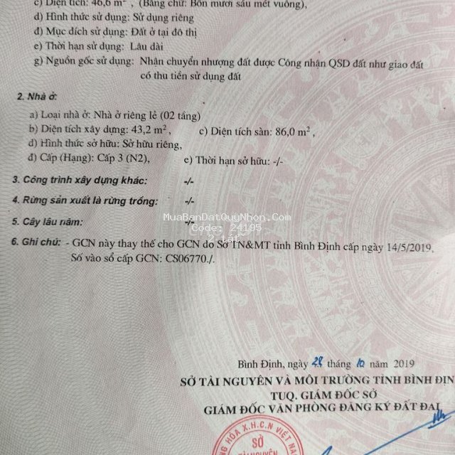 Bán nhà 38/46/11 tháp đôi, đống đa, tp quy nhơn, tỉnh bình định