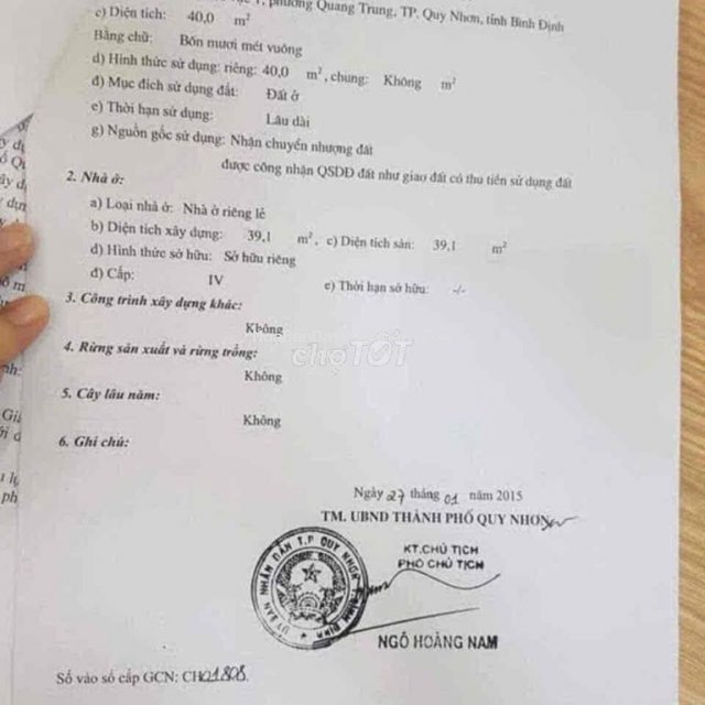 Cần bán nhà hẻm thanh niên