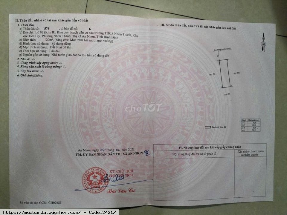 đất khu dân cư sau trường thcs nhơn thành