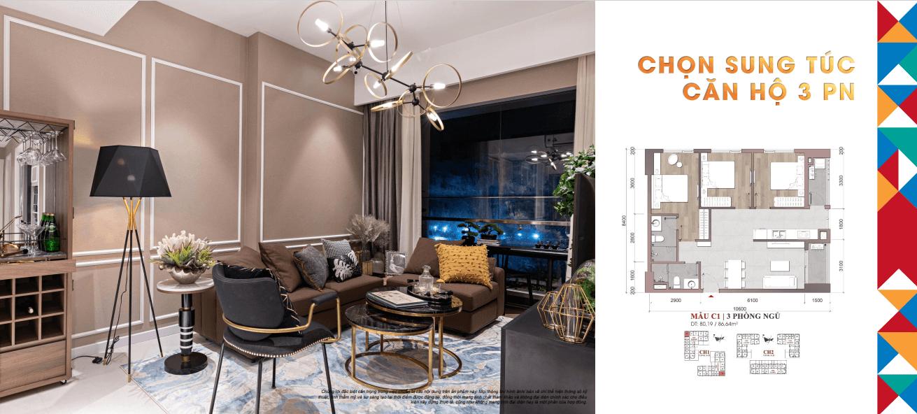Căn hộ 3 phòng ngủ Chung cư 9x Quy Nhơn
