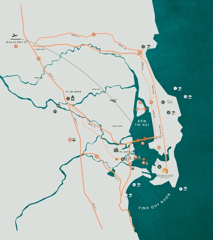 VỊ TRÍ DỰ ÁN MERRYLAND QUY NHƠN