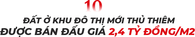 Khu đất đô thị mới thủ thiểm được bán với giá 2,4 tỷ mỗi mét vuông